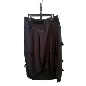 Bitte Kai Rand Black Bow‎ Accent Balloon Bubble Skirt Womens Pockets Lagenlook